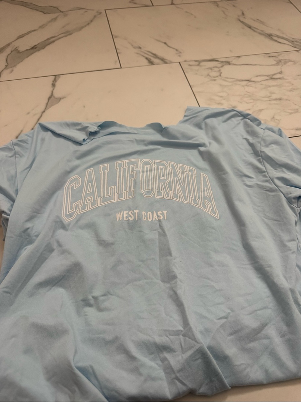California West Coast Light Blue Graphic Tee for Men